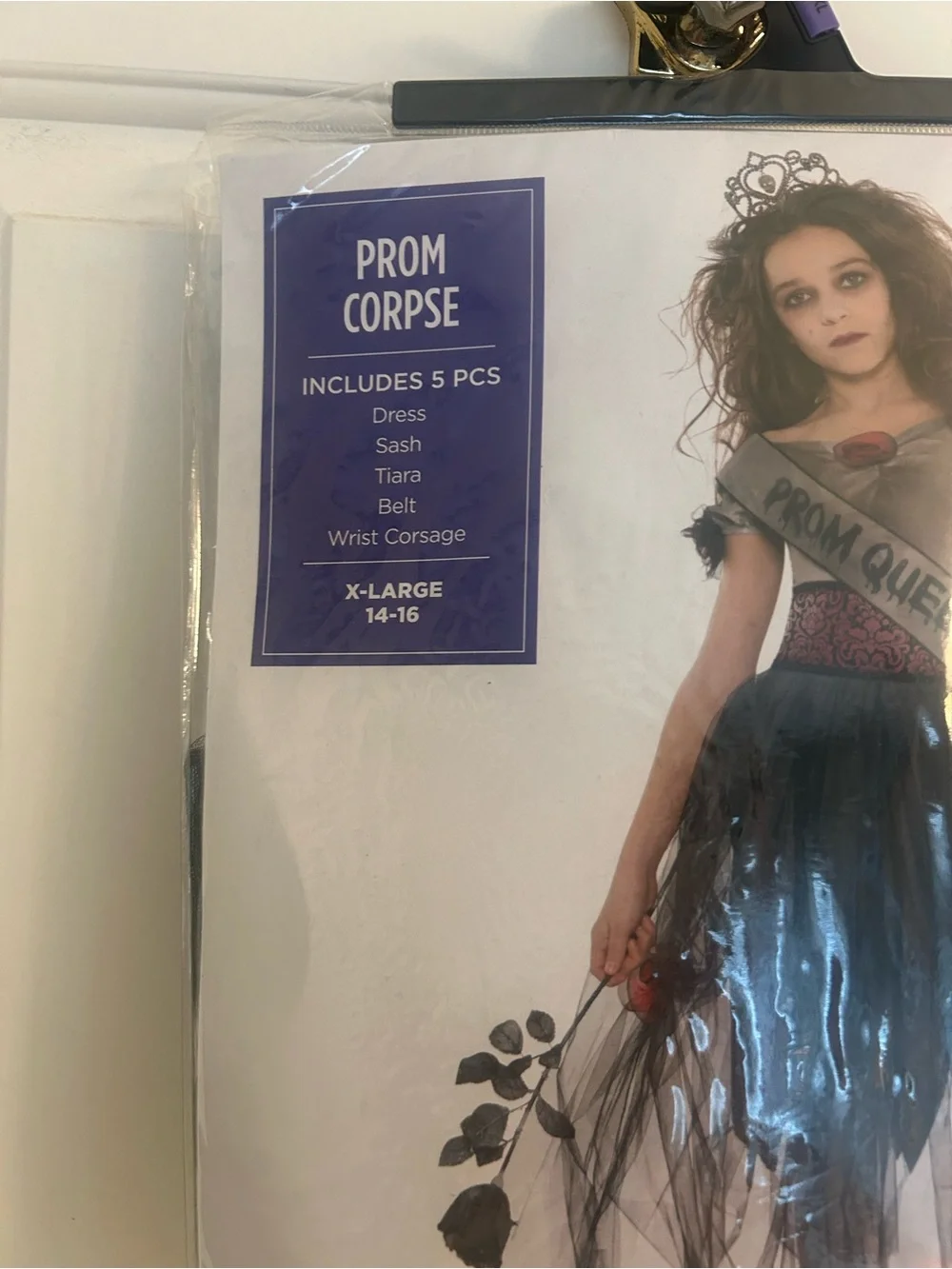 Prom Corpse Black Girls' Prom Queen Costume with Sash